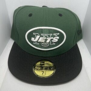New Era 59Fifty New York‎ Jets Two-Tone Black Green Fitted Hat 7 1/4